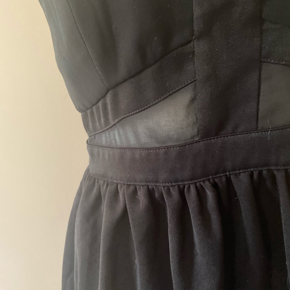 Do & Be Black Mesh Paneling LBD Mini Dress - Picture 4 of 5